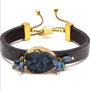 Adjustable Druzy Bracelet 🔮 Charcoal Gray